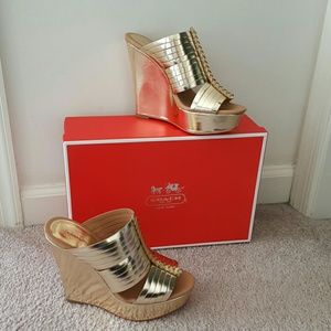 Coach Gold Metallica Wedges