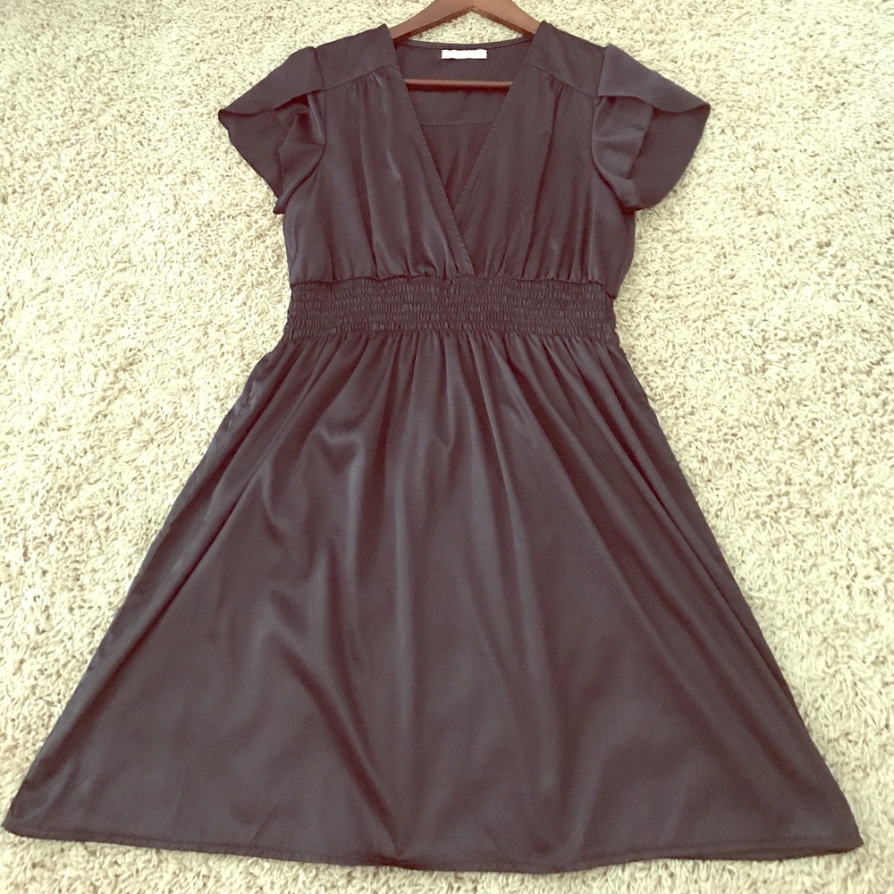 Navy Satin Boutique Dress