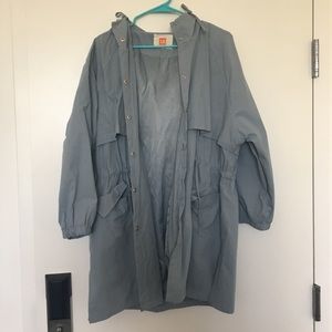 NWOT grayish blue trench coat
