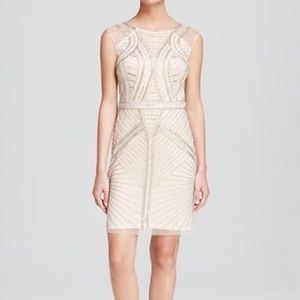 Aidan Mattox White Beaded Cocktail Dress - sz 4