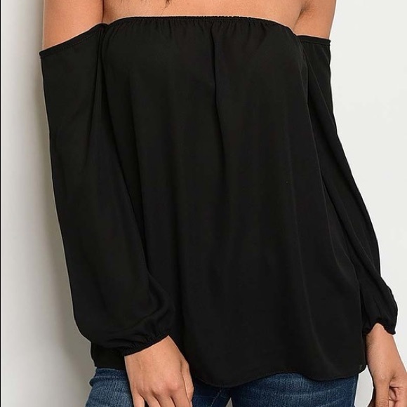 Fierce Broad Tops - BLACK FRIDAY SALE! Black Off Shoulder Top