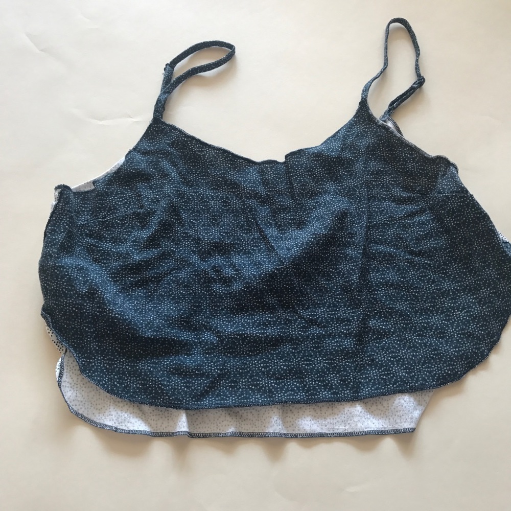 Navy and White crop top.