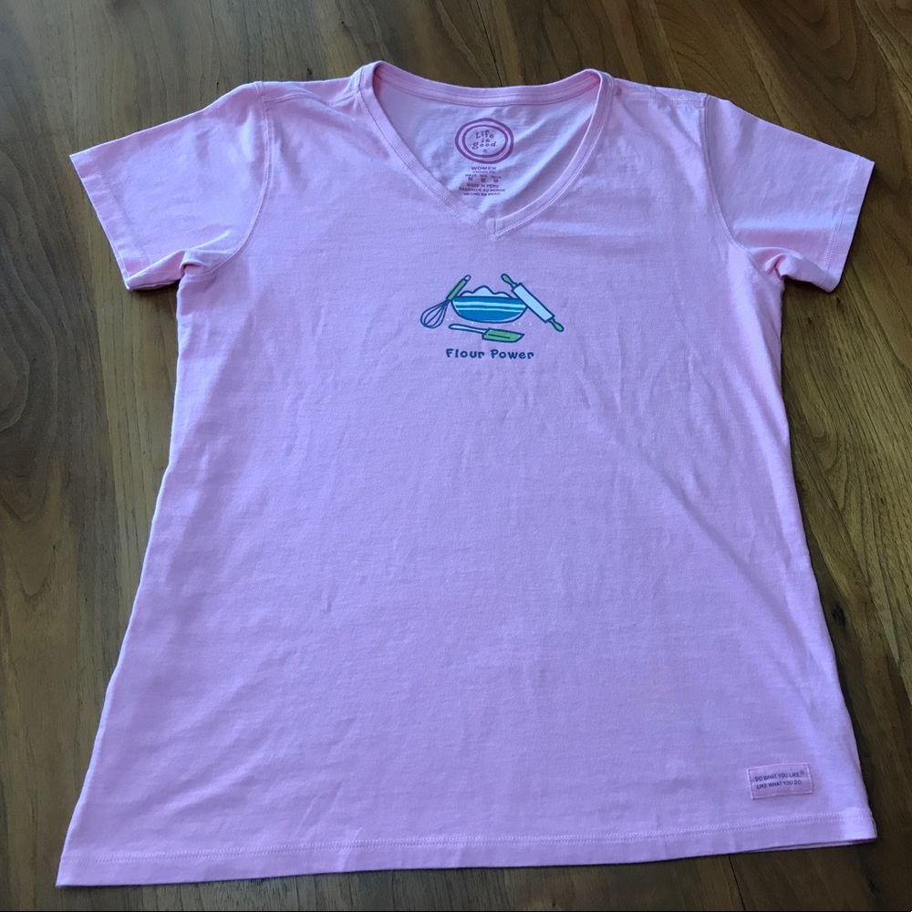 Life is Good Pink medium classic tee NWOT