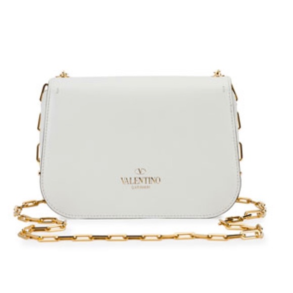 NEW VALENTINO GARAVANI LEATHER CHAIN SHOULDER BAG - Picture 2 of 4