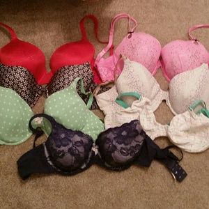 Lot of 7 VS bras
