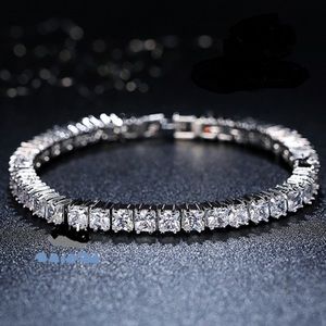 Princess Cut Bracelet 18K white gold filled