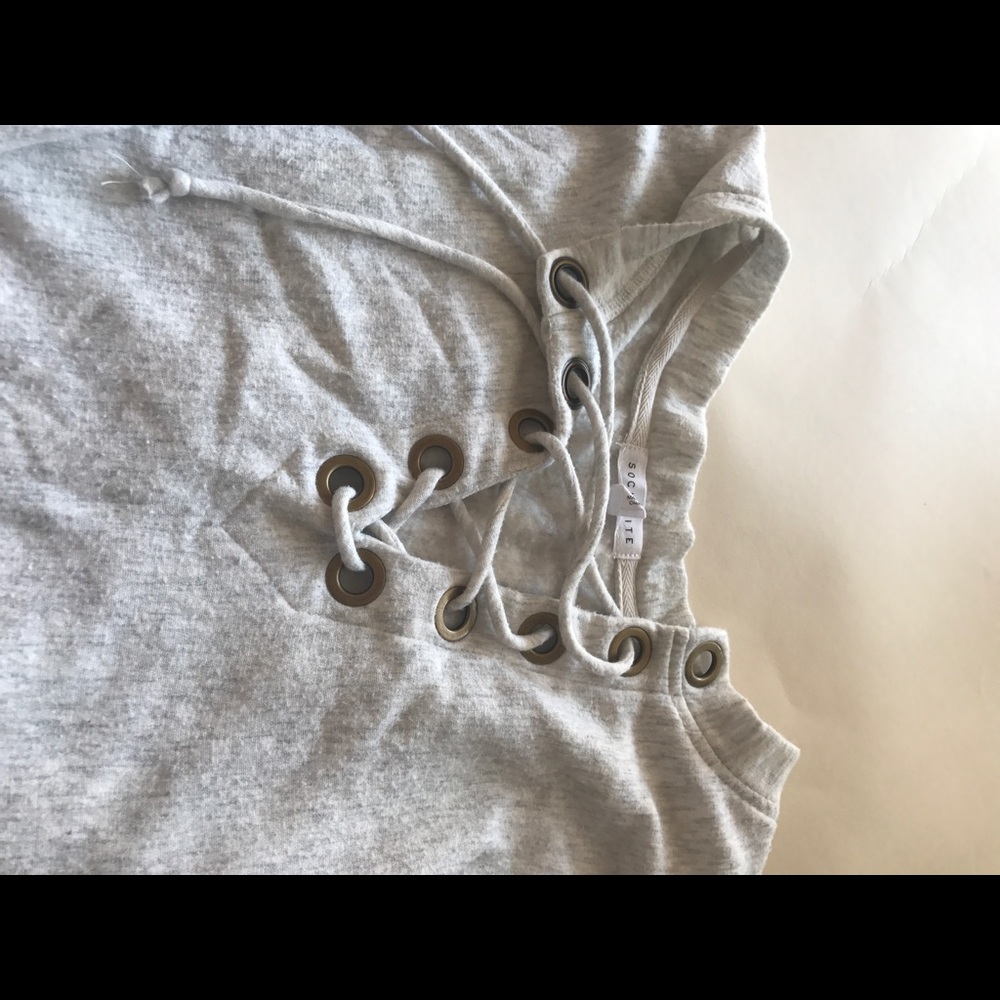 Lace up sweater