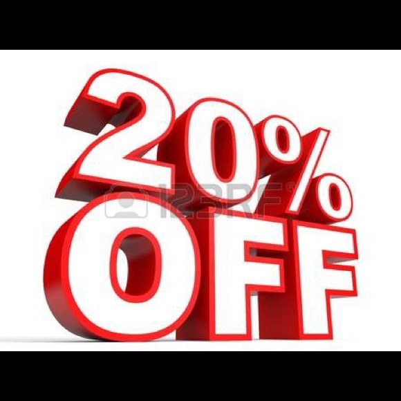Today and Sunday only 20 percent off 2 items!