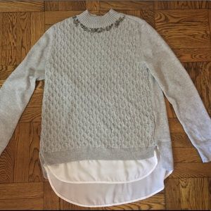 Simply Vera Wang Embellished Collar Sweater NWT