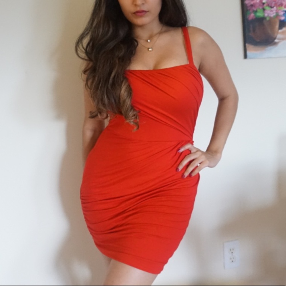 Nordstrom Red bodycon sexy cocktail dress