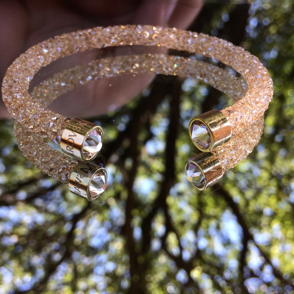 Swarsvki crystal dust gold cuff bracelet