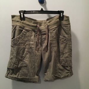 Army green cargo shorts