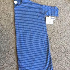 Lularoe Irma Top XS Heathered Blue Stripe