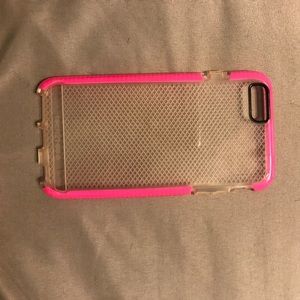 Pink & clear Iphone 6s plus case