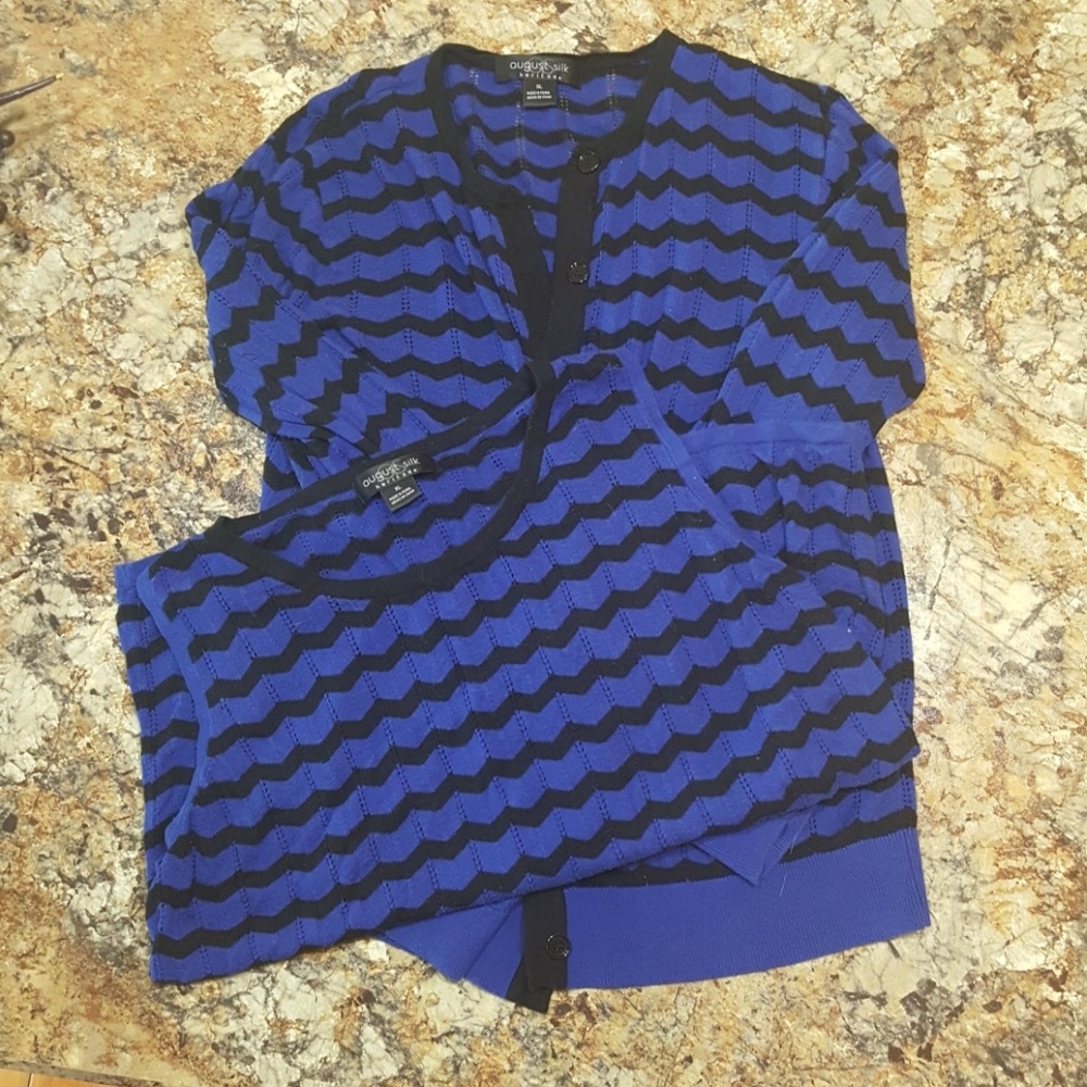 August Silk Tank and Cardigan