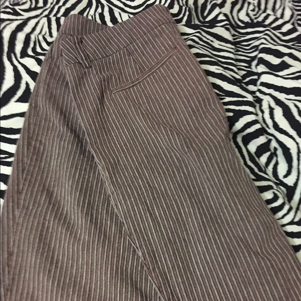 Brown pinstriped women's dress shorts