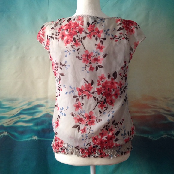 Maurices Floral Ruffle Sheer Blouse Top 12 - Picture 4 of 7