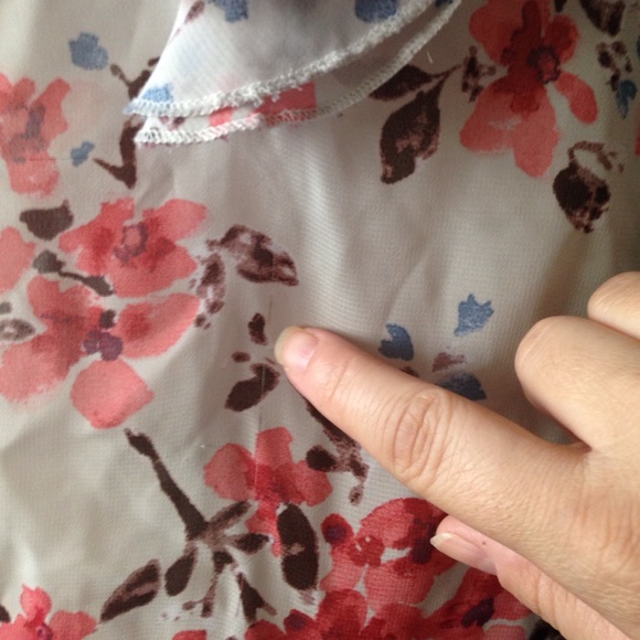 Maurices Floral Ruffle Sheer Blouse Top 12 - Picture 5 of 7