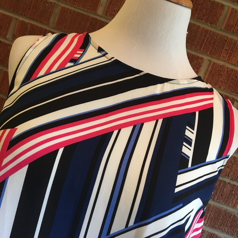 Vince Camuto pink black white high/low tunic dress - Picture 4 of 7