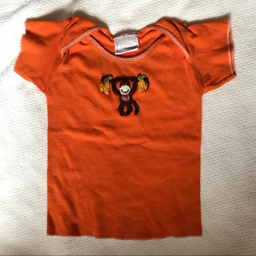 Orange monkey tee