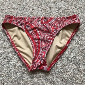 J Crew boho red paisley bikini bottom. small