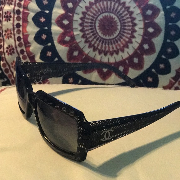 Authentic Chanel Model 5161 Sunglasses Black Lace - Picture 1 of 8