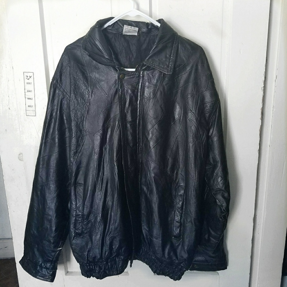 Vintage Genuine Leather Bomber Jacket