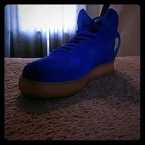 Blue suede Air Force Ones
