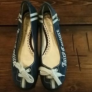 Navy blue suede Juicy Couture flats