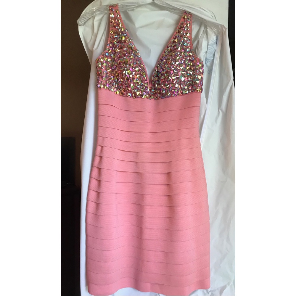 Sherri Hill Pink Bodycon Dress
