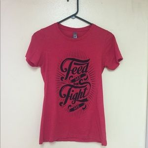 Feed Me or Fight Me Medium Red Tee