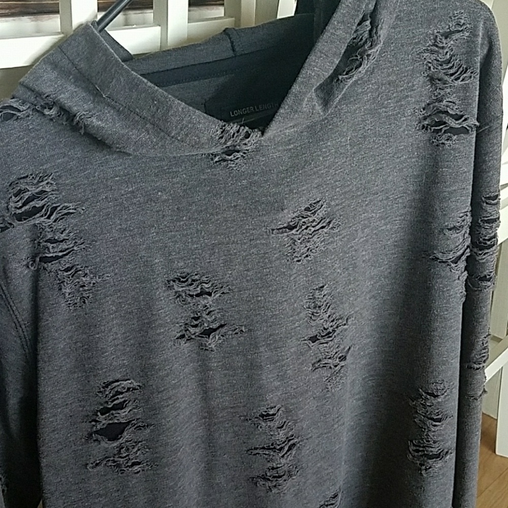 Men's large distressed hoodie
