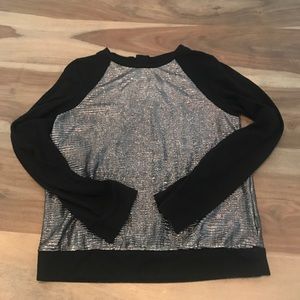 Metallic long sleeve top