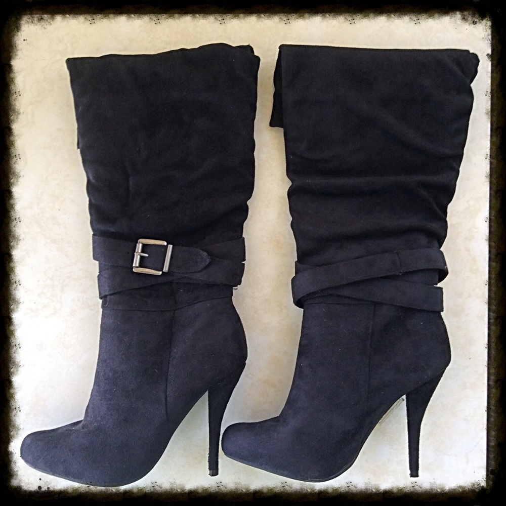 ShoeDazzle Christina Black Tall Boots | 7.5
