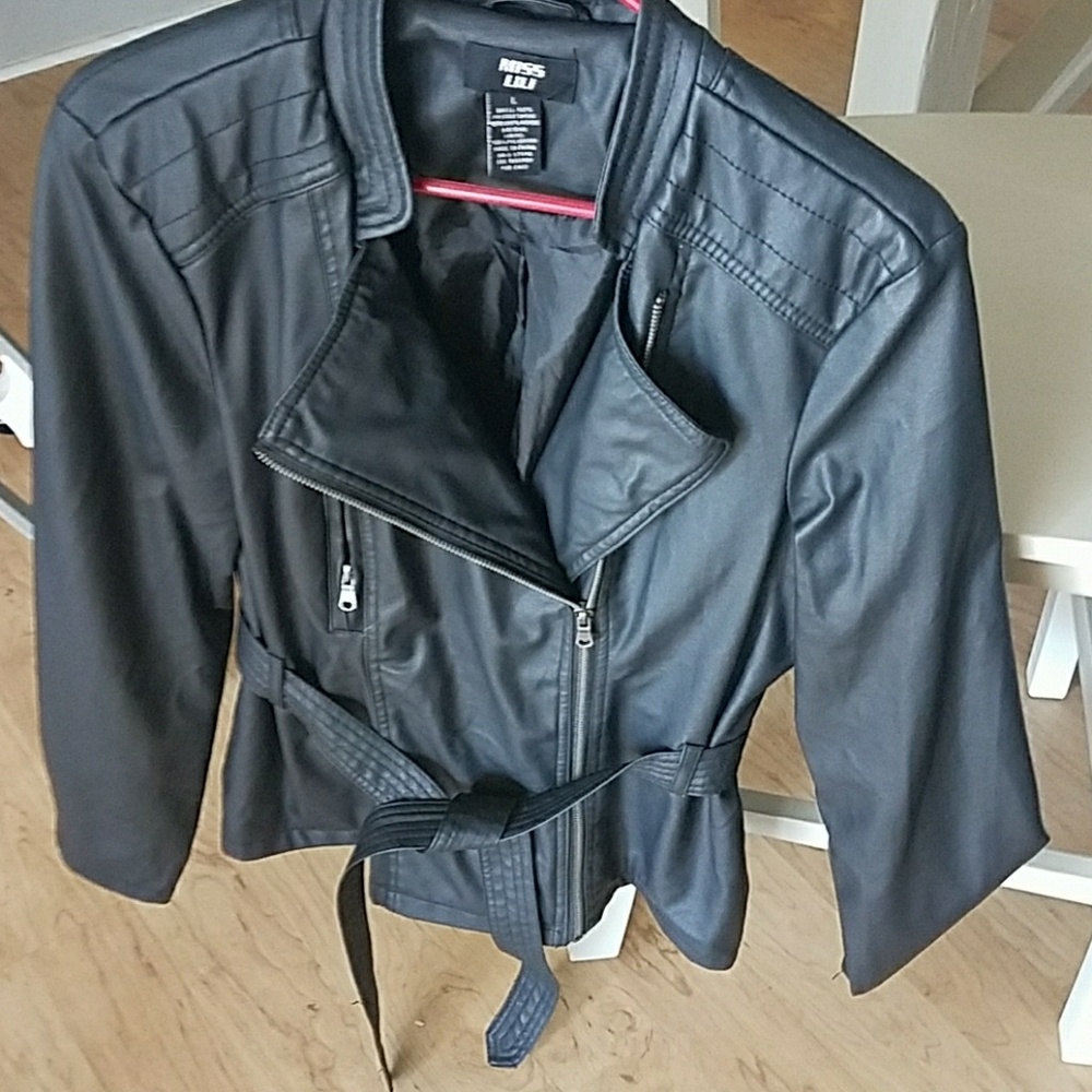 Women's large faux leather jacket