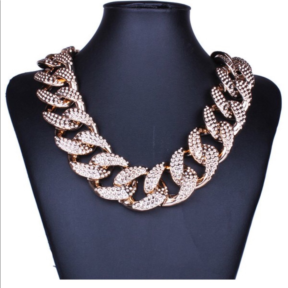 Rose gold tone Cuban link