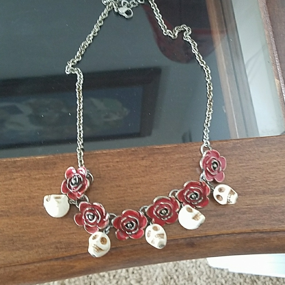 Roses and Skulls Necklace