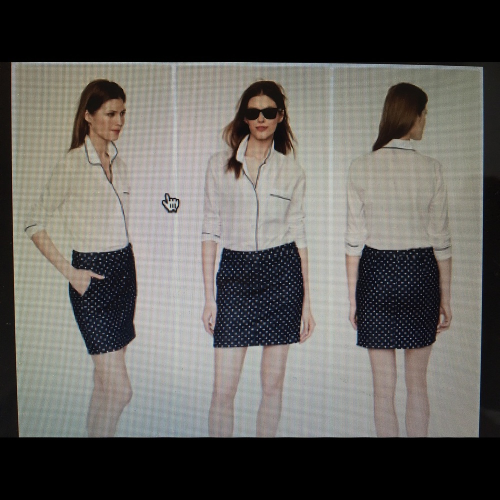 J. Crew Polka Dot Denim Skirt