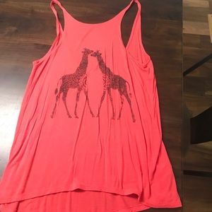 Pink giraffe tank top