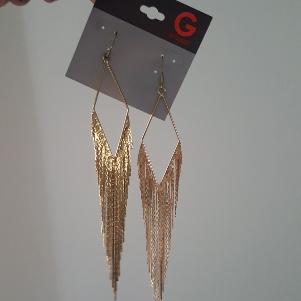 Guess fringe drop gold earring