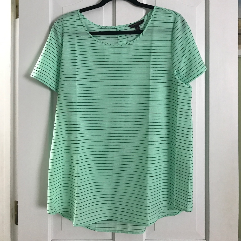 Mint green blouse top from Banana Republic