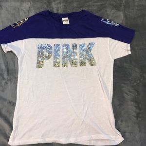 Purpleish blueish short sleeve pink shirt!