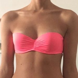 VS Neon hot pink flirt bandeau bikini top, 32B