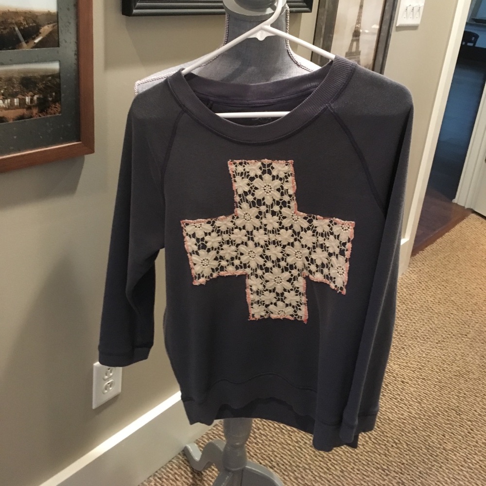 Floral Cross Sweater