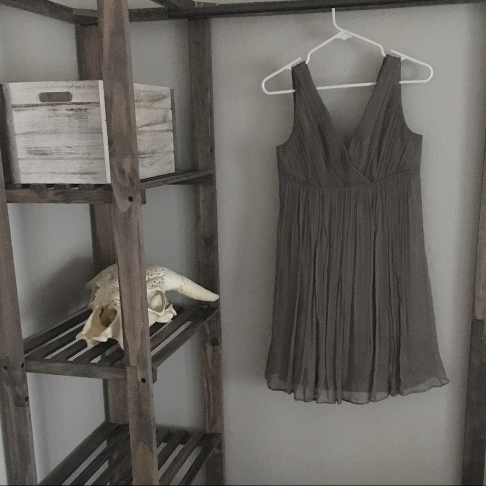 Grey J. Crew bridesmaids dress
