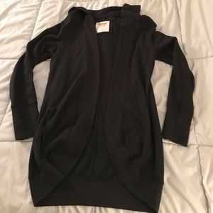 Black hooded cardigan