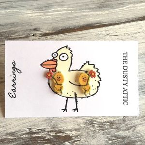 Baby chick earring studs
