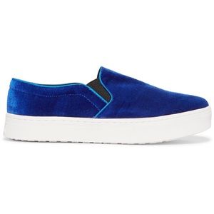 Sam Edelman Lacey Blue Velvet Slip On Sneakers