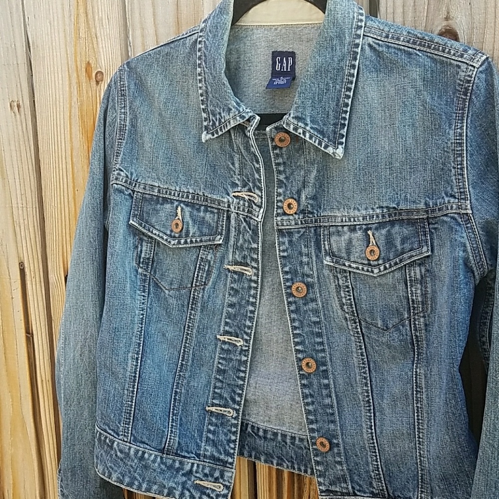 Gap denim button down collared jacket - Picture 4 of 7