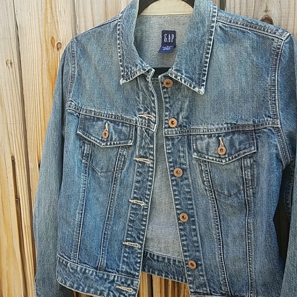 Gap denim button down collared jacket - Picture 4 of 7